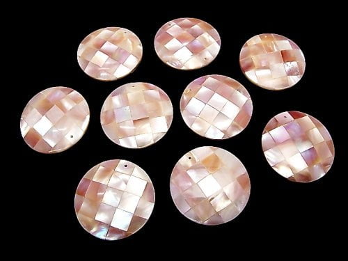 Mosaic Shell Coin 35x35x8mm Pink 1pc $4.79!