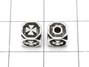 Silver925 Cross Motif Cube Beads 6x6x6mm 1pc