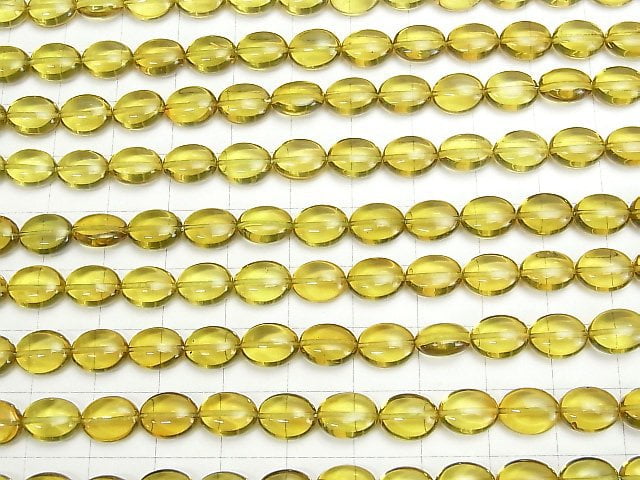 [Video] Yellow Green Amber AAA Oval 9x7x4mm 4pcs-1strand beads (aprx.15inch / 38cm)