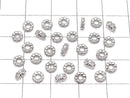 Metal parts Rondelle 4x4x1.5mm (with CZ) Silver color 5pcs