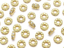 Metal parts Rondelle 4x4x1.5mm (with CZ) Gold color 5pcs