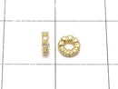 Metal parts Rondelle 4x4x1.5mm (with CZ) Gold color 5pcs