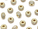 Metal Rondelle 6x6x3.5mm (with CZ) Gold Color 1pc