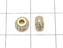 Metal Rondelle 6x6x3.5mm (with CZ) Gold Color 1pc