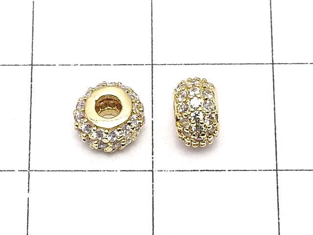 Metal Parts Roundel 6x6x3.5 (with CZ) Gold Color 1pc $2.19!