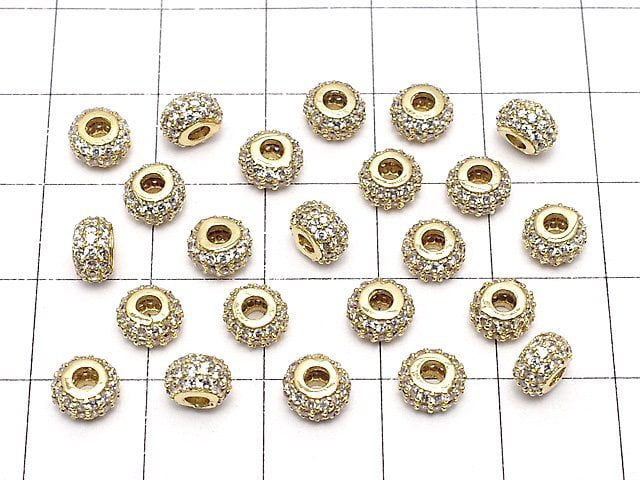 Metal Parts Roundel 6x6x3.5 (with CZ) Gold Color 1pc $2.19!