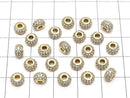 Metal Rondelle 6x6x3.5mm (with CZ) Gold Color 1pc