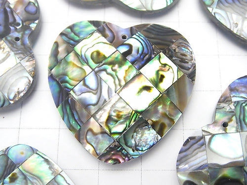 Mosaic Shell Heart 35x35x8mm Abalone Shell 1pc $3.79!