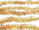 [Video] High Quality Imperial Topaz AAA- Chestnut Faceted Briolette half or 1strand beads (aprx.7inch / 18cm)