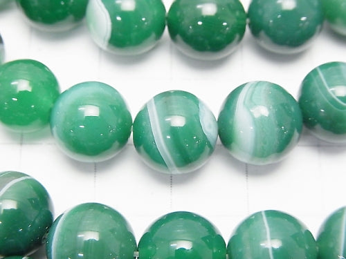 1strand $6.79! Green Stripe Agate Round 10mm 1strand beads (aprx.15inch / 36cm)