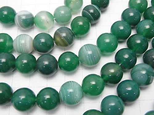 1strand $7.79! Green Stripe Agate Round 12mm 1strand beads (aprx.15inch / 36cm)