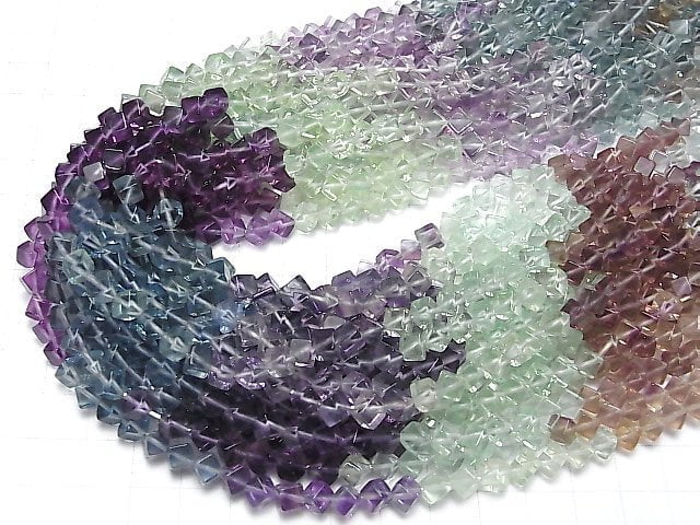 [Video]Fluorite AAA Dice 6x6x6mm Color Gradation 1strand beads (aprx.15inch/38cm)