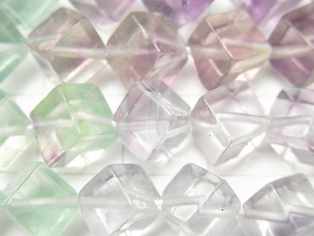 Fluorite AAA- Dice 8x8x8mm Color Gradation 1strand (aprx.15inch/37cm)