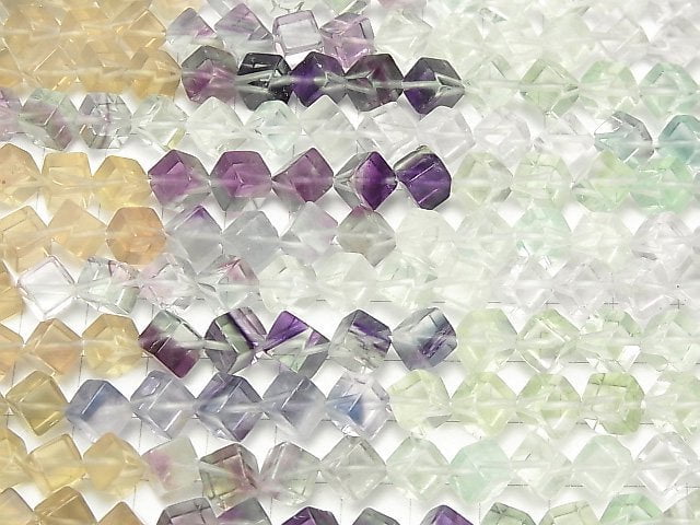 Fluorite AAA- Dice 8x8x8mm Color Gradation 1strand (aprx.15inch/37cm)