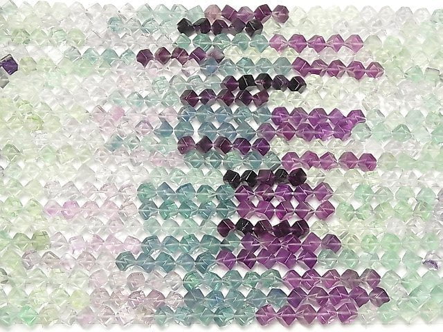 Fluorite AAA- Dice 8x8x8mm Color Gradation 1strand (aprx.15inch/37cm)