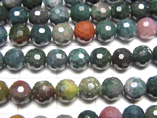[Video] Bloodstone 128 Faceted Round 6mm 1-strand beads (approx. 15 inches/36 cm)