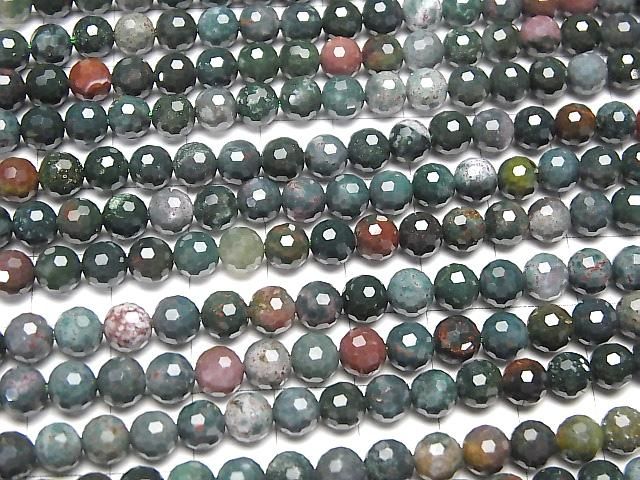[Video] Bloodstone 128 Faceted Round 6mm 1-strand beads (approx. 15 inches/36 cm)