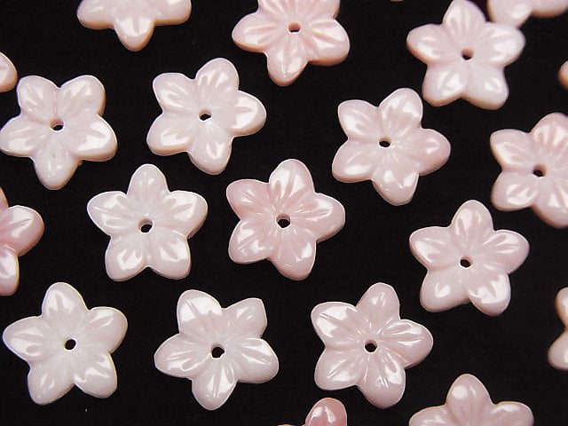 Carving, Flower, Mother of Pearl (Shell Beads) Pearl & Shell Beads