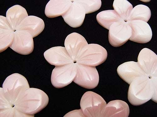 Carving, Flower, Mother of Pearl (Shell Beads) Pearl & Shell Beads