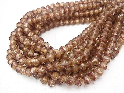 Lampwork Beads Faceted Button Roundel 10 x 10 x 7 mm [wine red] half or 1 strand beads (aprx.14 inch / 34 cm)