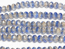 Lampwork Beads Faceted Button Rondelle 10 x 10 x 7 mm [Blue] half or 1 strand beads (aprx. 14 inch / 34 cm)