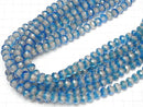 Lampwork Beads Faceted Button Rondelle 10 x 10 x 7 mm [light blue] half or 1 strand beads (aprx.14 inch / 34 cm)