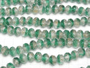 [Video] Lampwork Beads Faceted Button Rondelle 10x10x7mm [Green] half or 1strand beads (aprx.14inch / 34cm)