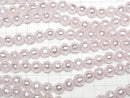 [Video] Lampwork Beads Round 10mm [Silver foil x pink] half or 1strand beads (aprx.9inch/24cm)