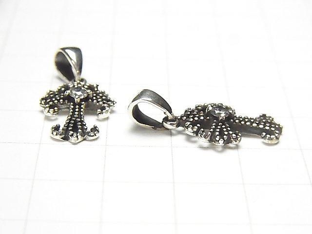 Silver925  Cross  Pendant  w/CZ  1pc