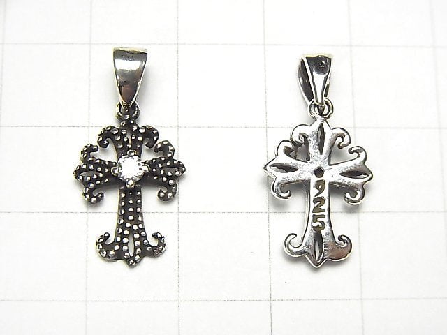 Silver925 Cross Pendant w / CZ 1pc