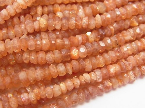 Roundel, Sunstone Gemstone Beads
