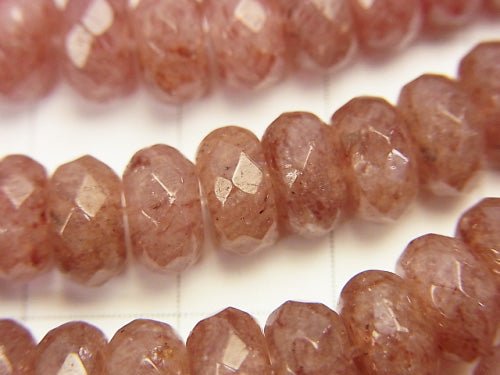 Moscovite  Faceted Button Roundel 8x8x4mm half or 1strand beads (aprx.15inch/38cm)