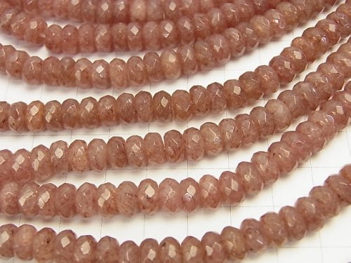 Moscovite  Faceted Button Roundel 8x8x4mm half or 1strand beads (aprx.15inch/38cm)