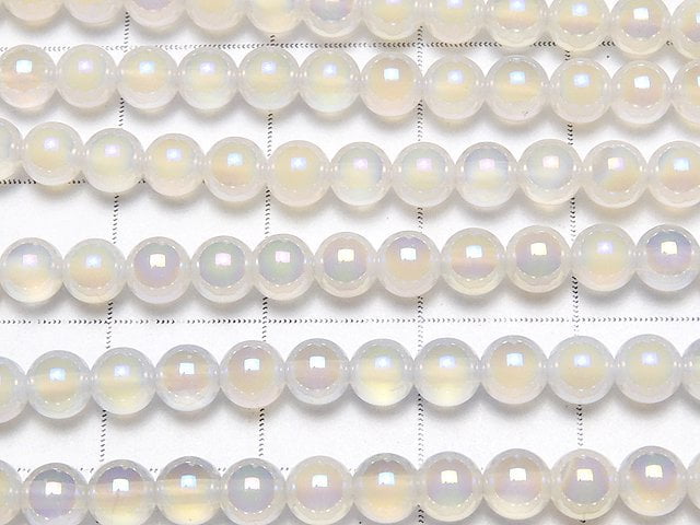 [Video] 1strand $5.79! Flash, White Chalcedony Round 4mm 1strand beads (aprx.15inch / 37cm)