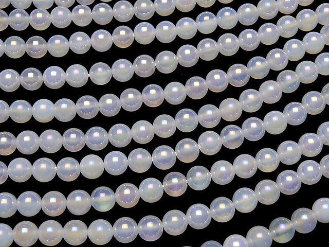 [Video] 1strand $5.79! Flash, White Chalcedony Round 6mm 1strand beads (aprx.15inch / 38cm)