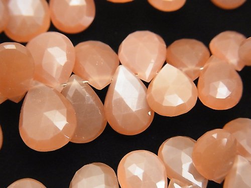 Faceted Briolette, Moonstone, Pear Shape Gemstone Beads