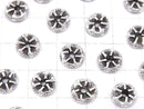 Karen Silver Flower Pattern Rondelle 9x9x3mm 2pcs