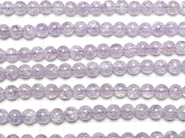 [Video] Crack Amethyst Round 6mm 1strand beads (aprx.15inch / 38cm)