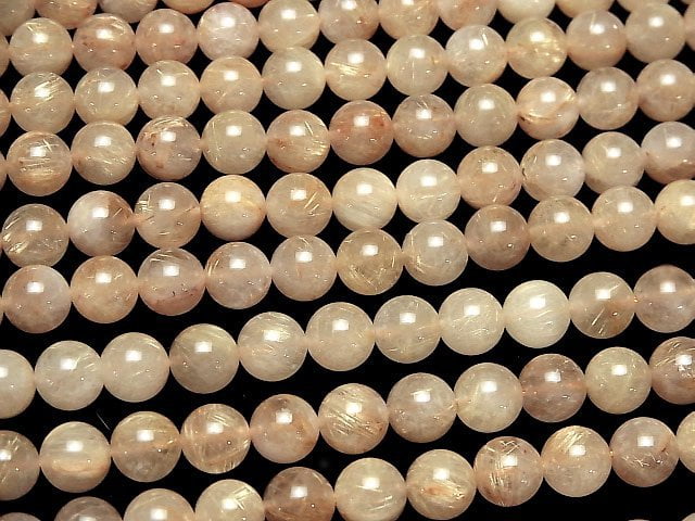 [Video] Rutilated Quartz AA Round 8mm half or 1strand beads (aprx.15inch / 38cm)