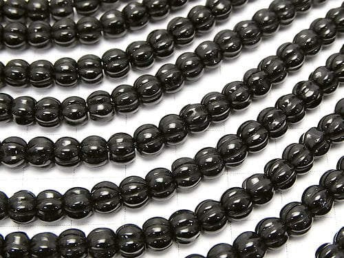 Onyx  Pumpkin Shape 6x6x5mm half or 1strand beads (aprx.14inch/34cm)