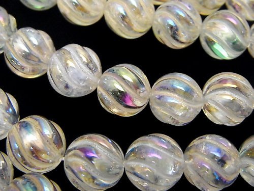 Flash Crystal, Round, Twist Gemstone Beads