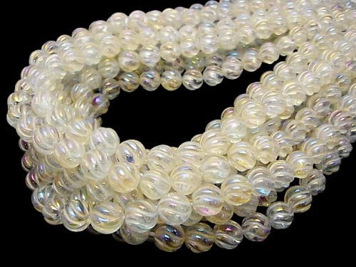 Aqua Crystal Round 10 mm S line Twist half or 1 strand beads (aprx.15 inch / 37 cm)