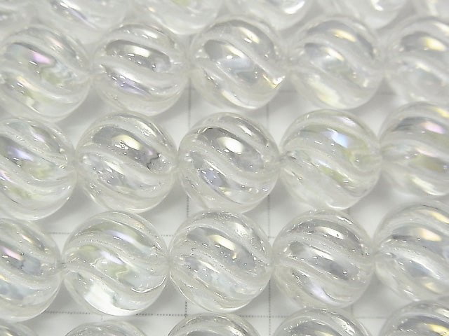 Aqua Crystal Round 12 mm S-line Twist 1/4 or 1 strand beads (aprx.15 inch / 38 cm)