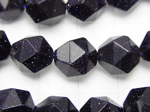 1strand $9.79! Blue Golden Sand Stone  24Faceted Round 10mm 1strand beads (aprx.15inch/37cm)