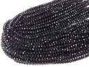 High Quality! Black Tourmaline AA++ Faceted Button Rondelle 6x6x4mm half or 1strand beads (aprx.15inch/37cm)