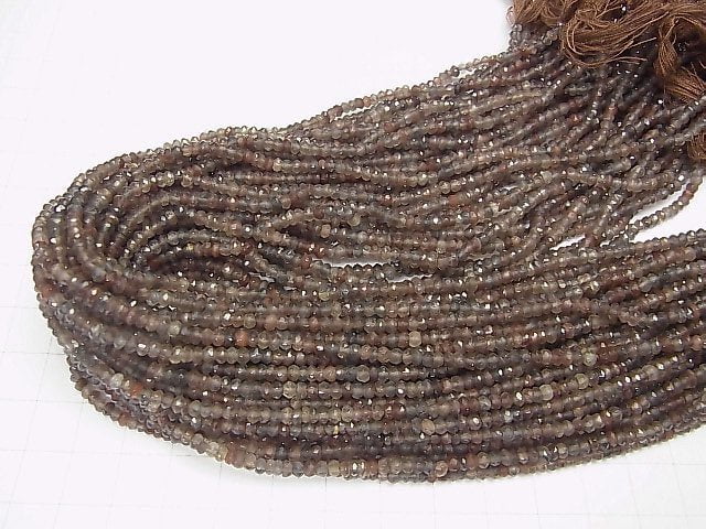 [Video] Scapolite AA++ Faceted Button Roundel  1strand beads (aprx.13inch/32cm)