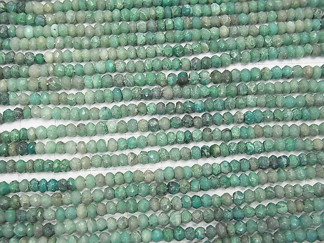 [Video] Chrysocolla AA++ Faceted Button Roundel  1strand beads (aprx.13inch/31cm)