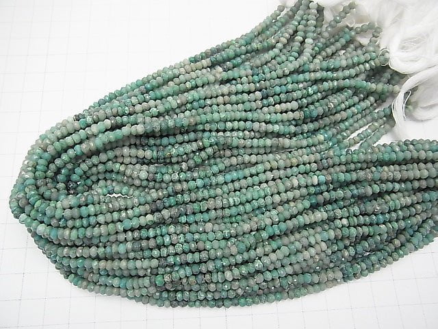 [Video] Chrysocolla AA++ Faceted Button Roundel  1strand beads (aprx.13inch/31cm)