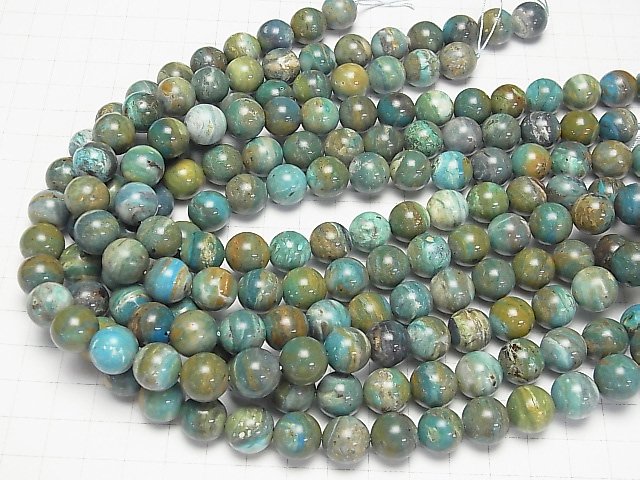 [Video] Peru Blue Opal AAA - AA ++ Round 12 mm 1/4 or 1strand beads (aprx.15 inch / 38 cm)