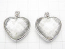 Meteorite (Muonionalusta) Pendant  Heart cut 20x22x10mm Both Side Finish  Silver925  1pc